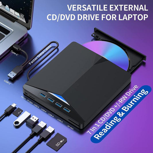 USB3.0 / Type-C External Removable Optical Drive DVD / CD Multi-Interface Writer, XD013