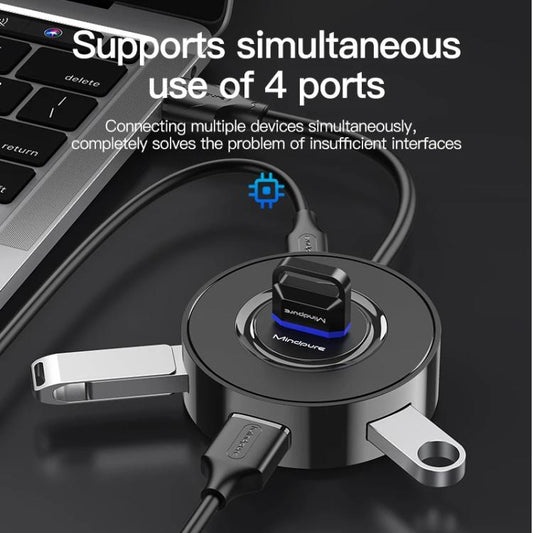 Mindpure US018 Computer Expansion USB2.0 4 Ports HUB, 0.3m Black, 1m Black, 1.5m Black, 0.3m White, 0.5m White, 1m White