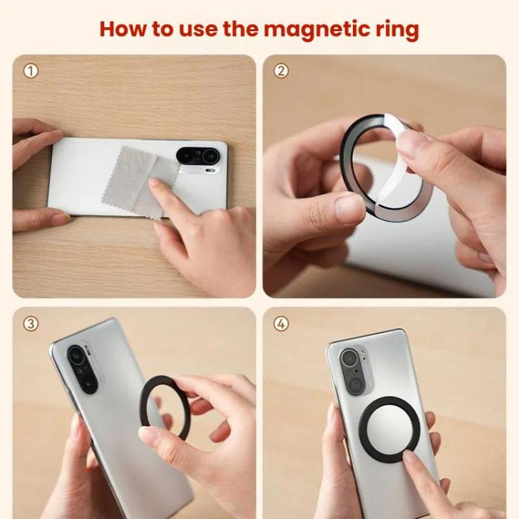 TELESIN MagSafe Suction Cup Mobile Phone Holder Mirror Glass Selfie Mount Portable Silicone Ring Holder
