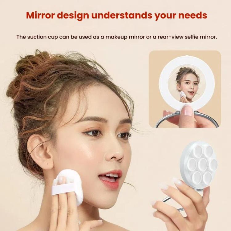 TELESIN MagSafe Suction Cup Mobile Phone Holder Mirror Glass Selfie Mount Portable Silicone Ring Holder