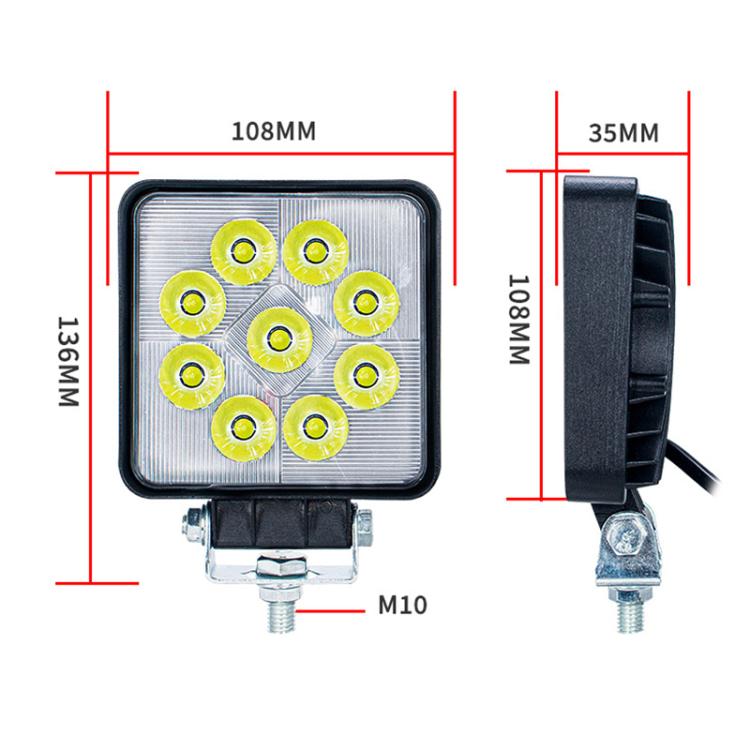 DC 12V-80V Forklift LED High Brightness Front Working Headlight, 4 Inches 9 Beads, 4 Inches 16 Beads