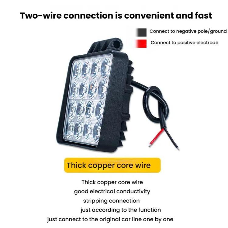 DC 12V-80V Forklift LED High Brightness Front Working Headlight, 4 Inches 9 Beads, 4 Inches 16 Beads