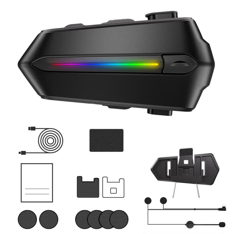 C5S IPX6 Waterproof CVC Noise Reduction Motorcycle Helmet Bluetooth Headset, Soft Mic, Hard Mic, Soft and Hard Mics