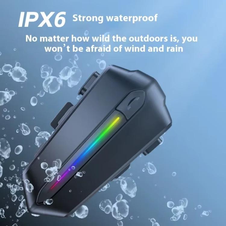 C5S IPX6 Waterproof CVC Noise Reduction Motorcycle Helmet Bluetooth Headset, Soft Mic, Hard Mic, Soft and Hard Mics
