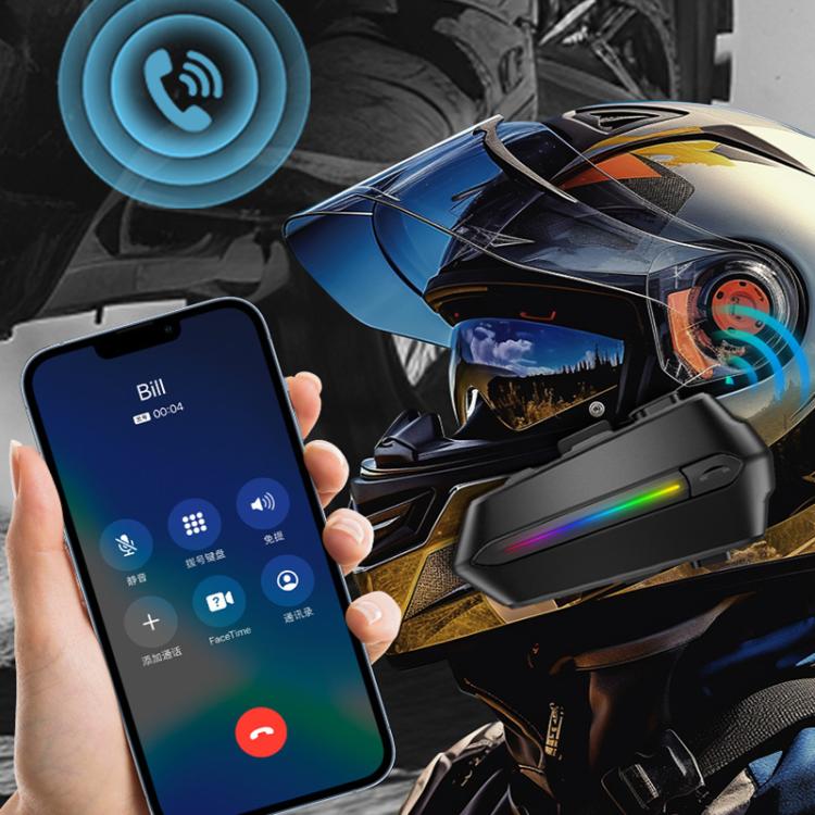 C5S IPX6 Waterproof CVC Noise Reduction Motorcycle Helmet Bluetooth Headset, Soft Mic, Hard Mic, Soft and Hard Mics