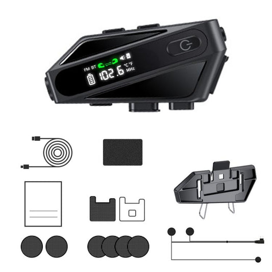 C6 IPX6 Waterproof LED Lighting Wireless Intercom Helmet Bluetooth Headset