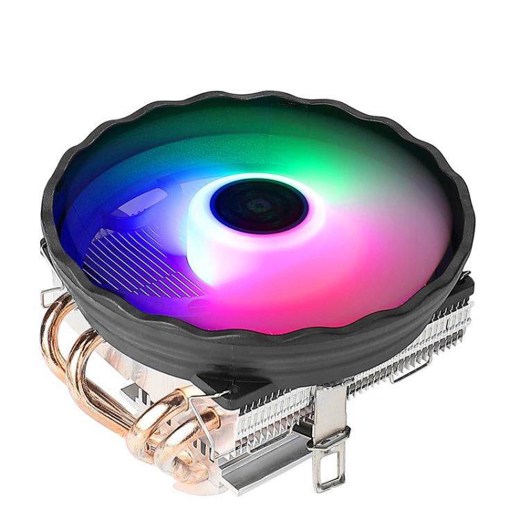 EVESKY 12cm RGB LED CPU Cooler with Dual Copper Heat Pipes Quiet Fan for Desktop Computers