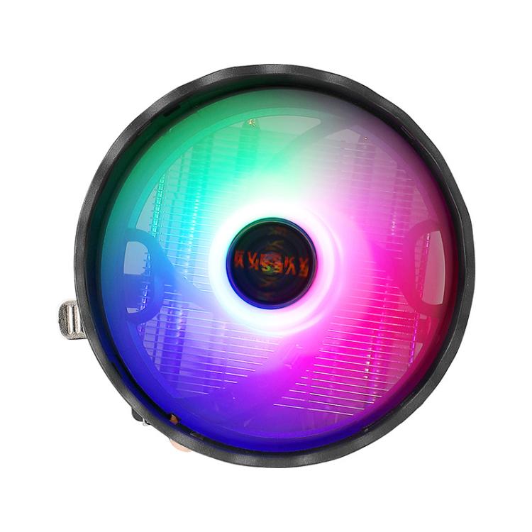 EVESKY 12cm RGB LED CPU Cooler with Dual Copper Heat Pipes Quiet Fan for Desktop Computers