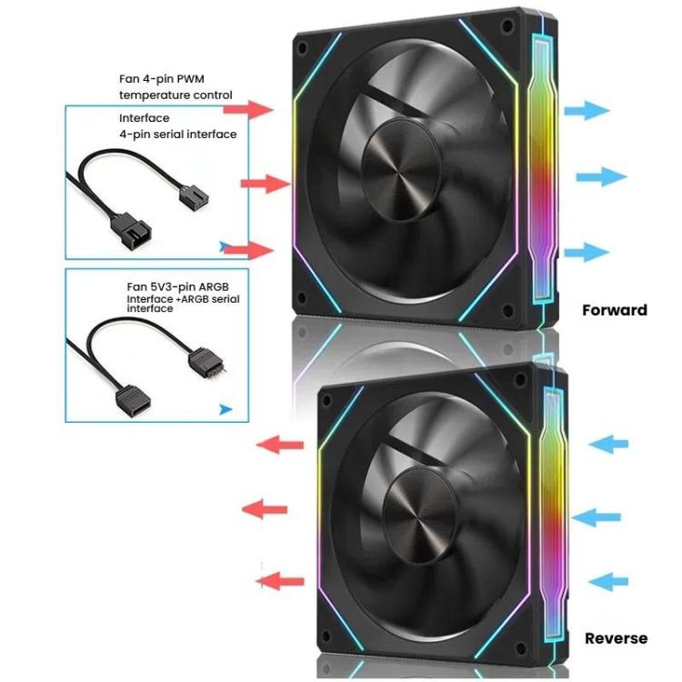 4RS 12cm Computer Case Fan with Infinity Mirror ARGB Thermal Control & Ultra Quiet Cooling