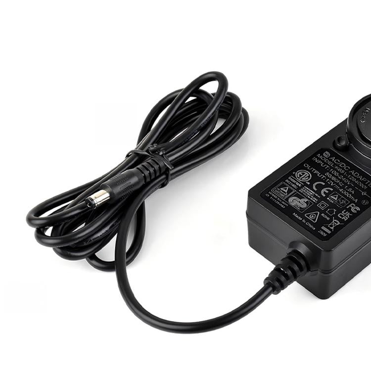Waveshare 12V / 4A 1.2m Length Cable DC Jack Power Supply Adapter, US Plug, EU Plug, UK Plug