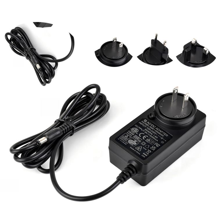 Waveshare 9V / 5A 1.2m Length Cable DC Jack Power Supply Adapter, EU Plug, UK Plug, US Plug