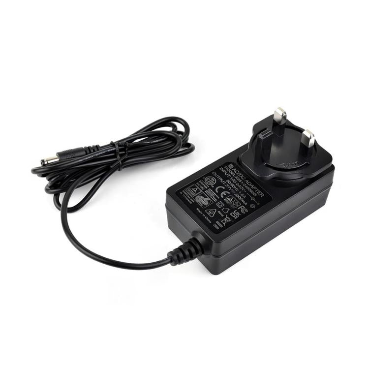Waveshare 24V / 2A 1.2m Length Cable DC Jack Power Supply Adapter, EU Plug, UK Plug, US Plug