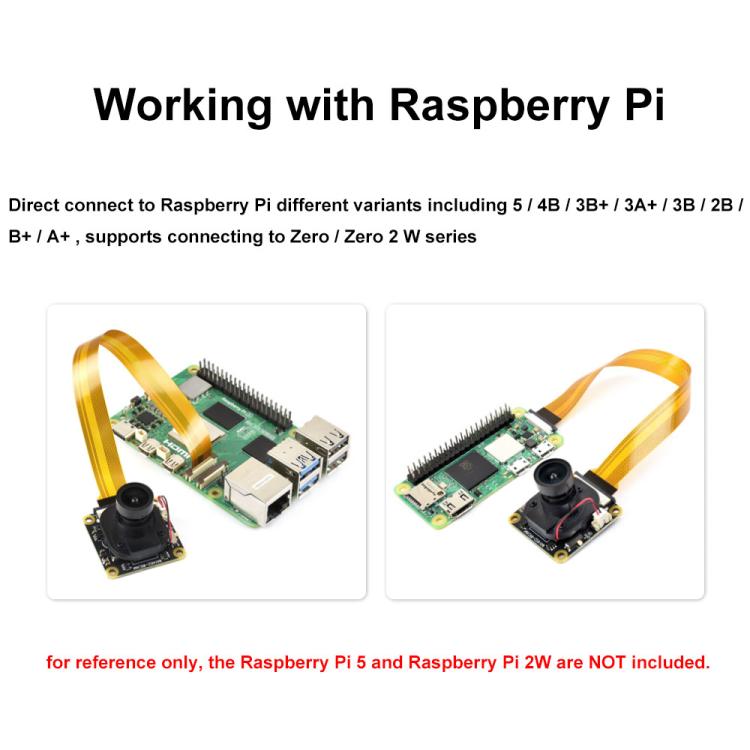 Waveshare For Raspberry Pi Series Boards IMX462 2MP Fixed-Focus IR-CUT Starlight Camera, 30450