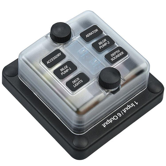 6-Way Waterproof Fuse Box With LED Indicator And Sticker, ZH-1704A1