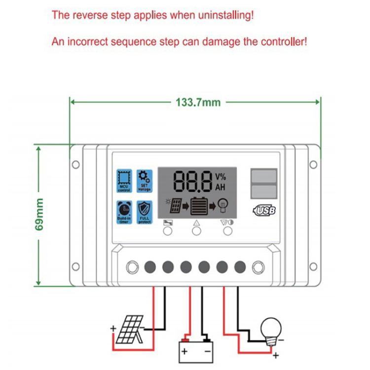 12V 24V 11.1V Solar Controller PV Solar Charge Controller