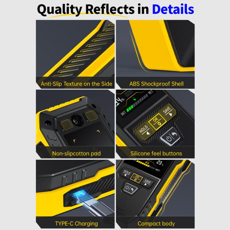 FNIRSI WMT-10 Wood Panel Moisture Tester Wall Surface Humidity Detector