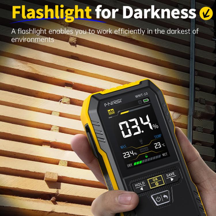 FNIRSI WMT-10 Wood Panel Moisture Tester Wall Surface Humidity Detector