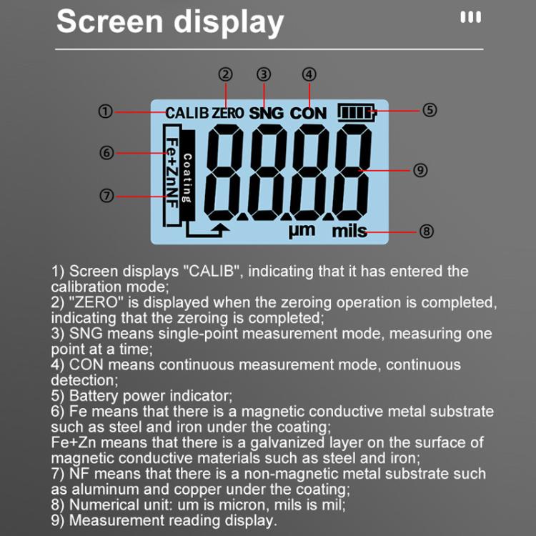 Mingzheng Iron Aluminum Zinc Three-Purpose Paint Film Coating Thickness Gauge