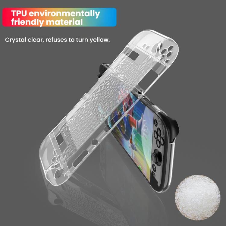 For Nintendo Switch 2 TPU+PC Split Transparent Case Cover Shockproof Shell, TPU+PC Diamond Split Case