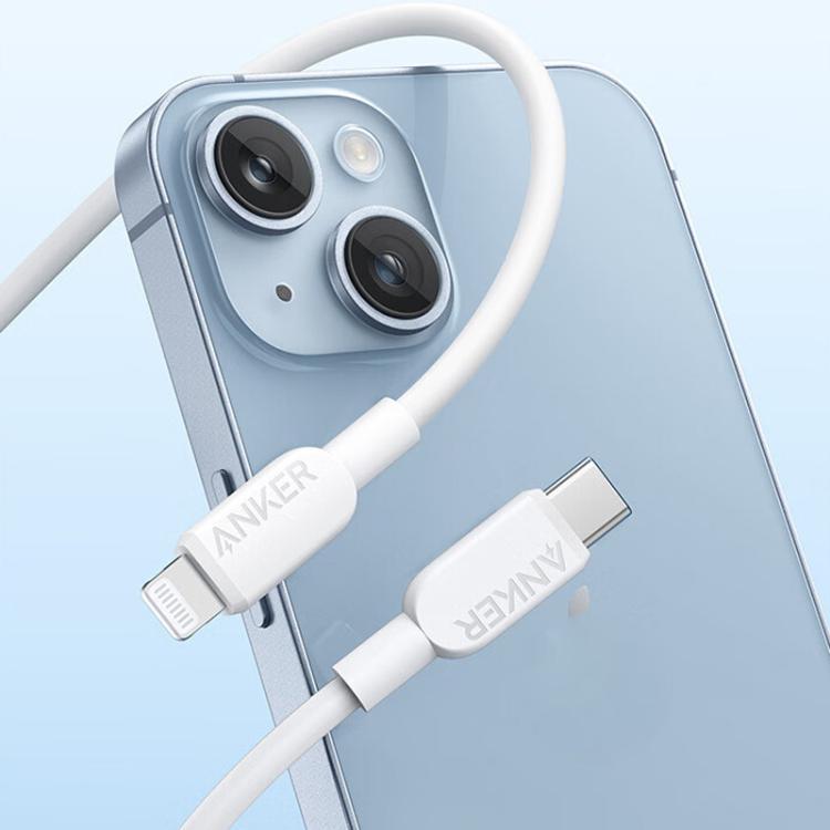 ANKER 310 Fast Charging PD Cable PVC Material Type-C to 8 Pin Fast Charging Cable, Black 0.9m, White 0.9m, Black 1.8m, White 1.8m