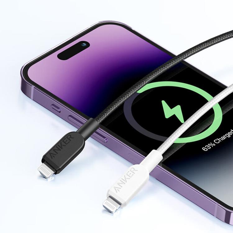ANKER MFi Type-C To 8 Pin Fast Charging Braided Cable, 0.9m White, 0.9m Black, 1.8m White, 1.8m Black