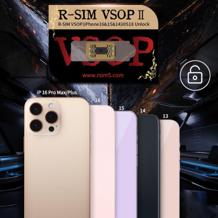 R-SIM VSOP 2 SIM Unlock Chip with SED/MEP Mode for iPhone 13-16 Dual SIM Models, VSOP 2