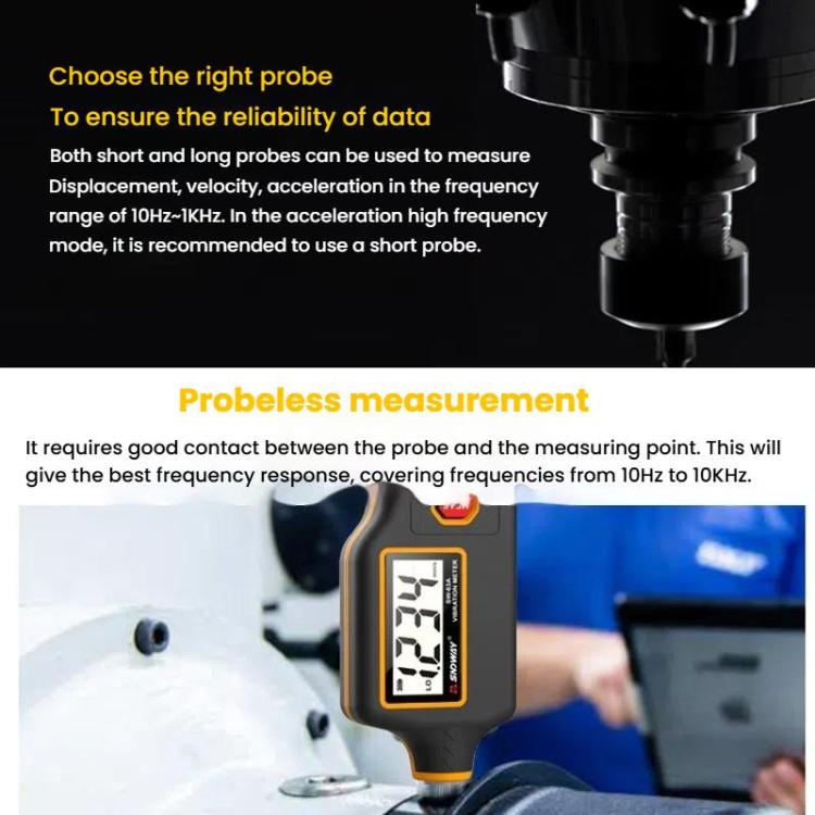 Digital Vibrometer Motor Fault Detector Mechanical Vibration Measurement, SW-63A