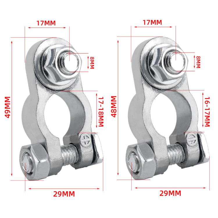 M8 RV Yacht Battery Zinc Alloy Battery Terminal Wiring Clip, 2x3/8 inch, 2x5/16 inch, 2x3/8 inch With Brush, 2x5/16 inch With Brush