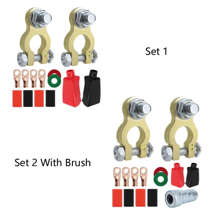 M10 RV Yacht Battery Zinc Alloy Battery Terminal Wiring Clip, Set 1, Set 2 With Brush
