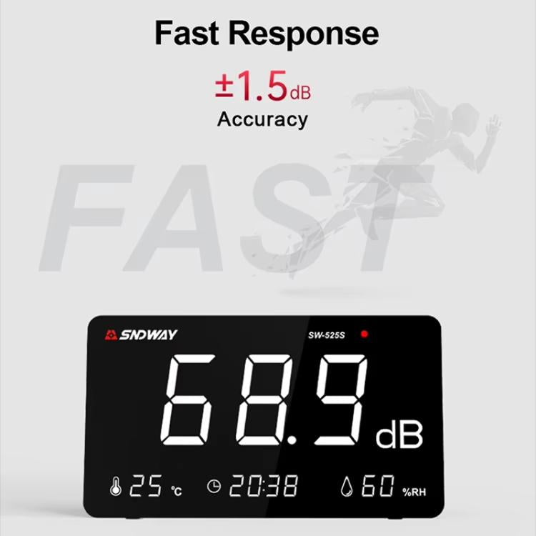 Desktop Noise Meter Temperature and Humidity Meter Decibel Meter Environmental Noise Monitor, SW-525S