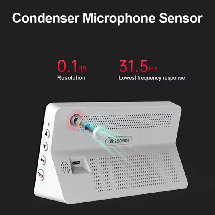 Desktop Noise Meter Temperature and Humidity Meter Decibel Meter Environmental Noise Monitor, SW-525S