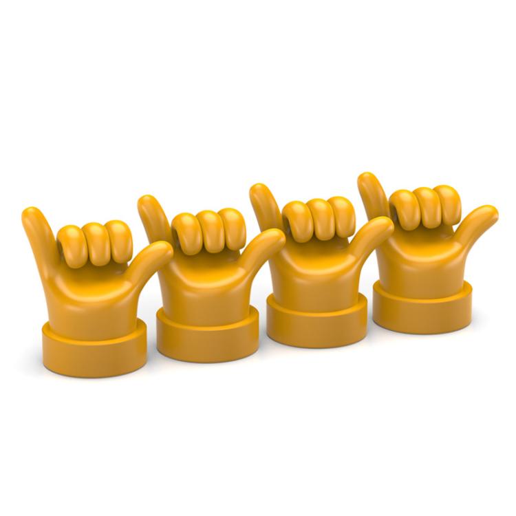 4pcs /Set Car Gesture Valve Tire Decorative Rubber Cap, Yellow Middle Finger, Black Middle Finger, Yellow OK, Black OK, Yellow Rock, Black Rock, Yellow Yeah, Black Yeah, Yellow Six, Black Six
