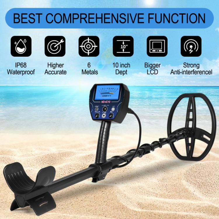 Goint MD-6010 Handheld Metal Detector High Sensitivity Underground Gold Detector Outdoor Treasure Hunter, MD-6010