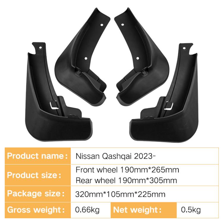 For 2023 Nissan Qashqai Car Tire Soft Rubber Mudguard, For Nissan Qashqai 2023