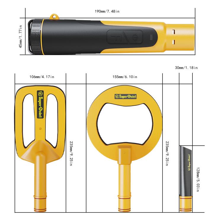 Goint IP960 Handheld 3 In 1 Metal Detector Outdoor Treasure Hunting Pulse Waterproof Rechargeable Gold Detector, IP960