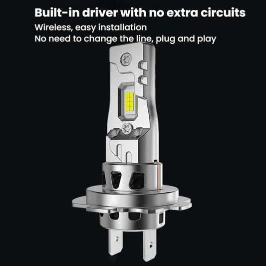 2pcs 6000K Mini Car Plug-in Integrated LED Headlights, H7