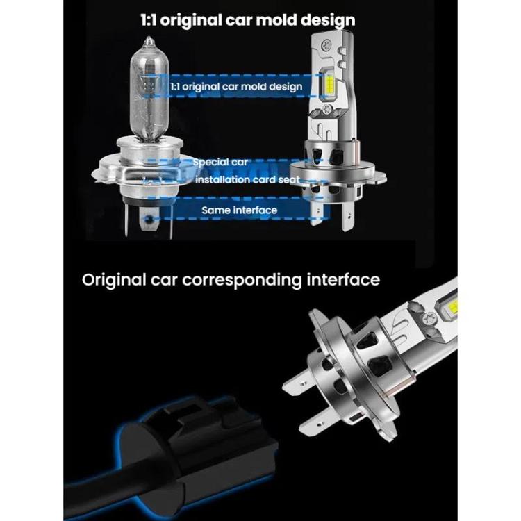 2pcs 6000K Mini Car Plug-in Integrated LED Headlights, H7