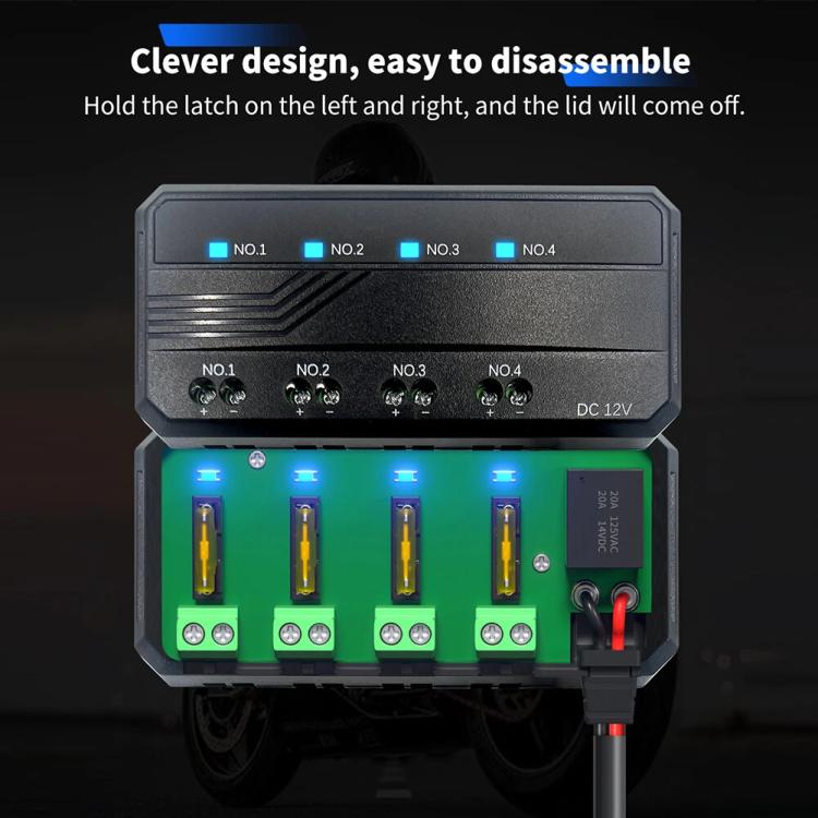 12V Universal Motorcycle Fuse Box Relay Quick Connector Kit