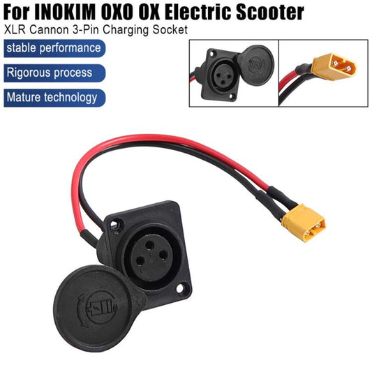 For INOKIM OXO OX Electrical Scooter Power Port XLR Cannon 3-Pin Charging Socket, X1673