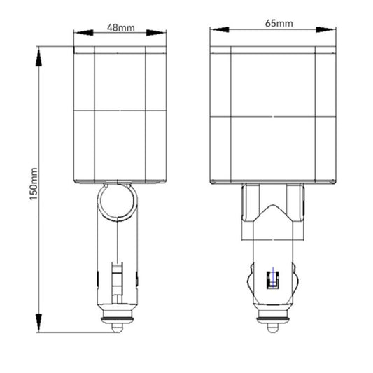 Chargeur de voiture USB rétractable 120 W 1 à 2 à charge rapide avec allume-cigare