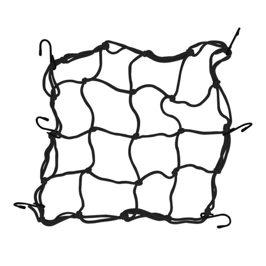 Motorcycle Scooter Fuel Tank Mesh Bag 6 Hooks Elastic Webbing Expandable Mesh Bag