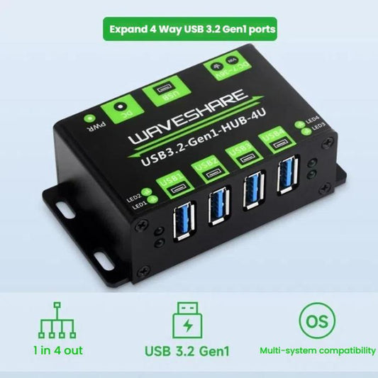 4 Way USB 3.2 Hub 1 To 4 Metal Case Extender, 27837