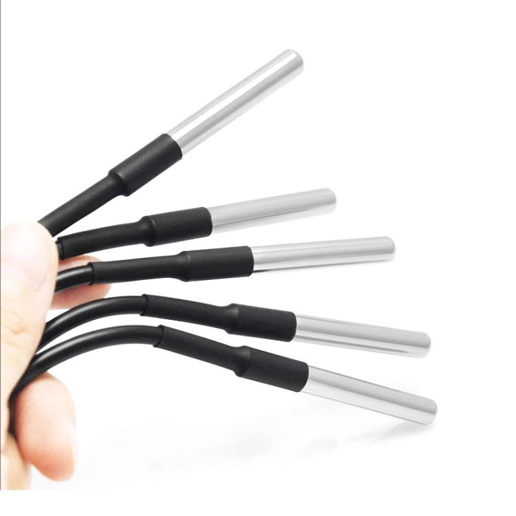 2pcs /Pack DS18B20 Waterproof Temperature Sensor Probe Stainless Steel Encapsulated 1m Cable