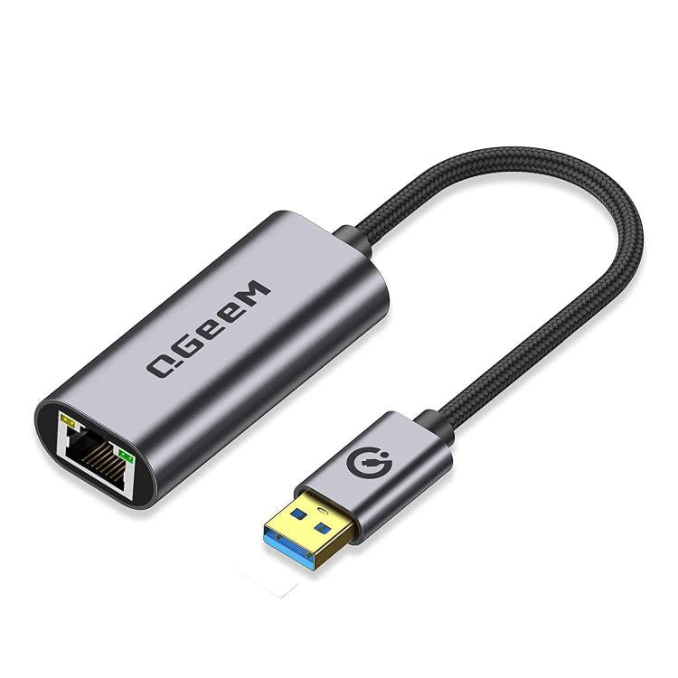 LAN Converter Gigabit Ethernet Adapter for Laptop, PC, Smartphone, Plug & Play Cable Length 15cm, QGeeM USB-C/Type-C To RJ45, QGeeM USB-A To RJ45