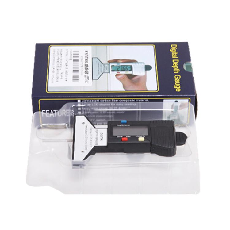Règle de mesure de profondeur numérique Syntek 0-25mm, jauge électronique de profondeur de pneu, noir, argent