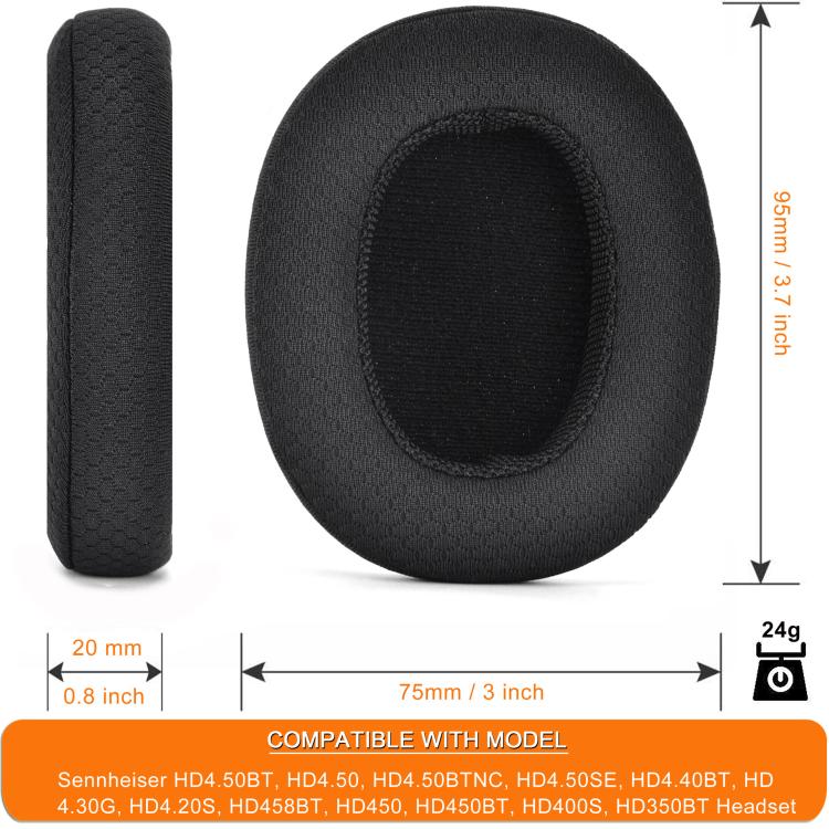 1pair Ear Cushions For Sennheiser HD 4.50BT, HD 4.50, HD 4.50BTNC, HD 4.50SE, HD 4.40BT, HD 4.30G, HD 4.20S, HD 458BT, HD 450, HD 450BT, HD 400S, HD 350BT