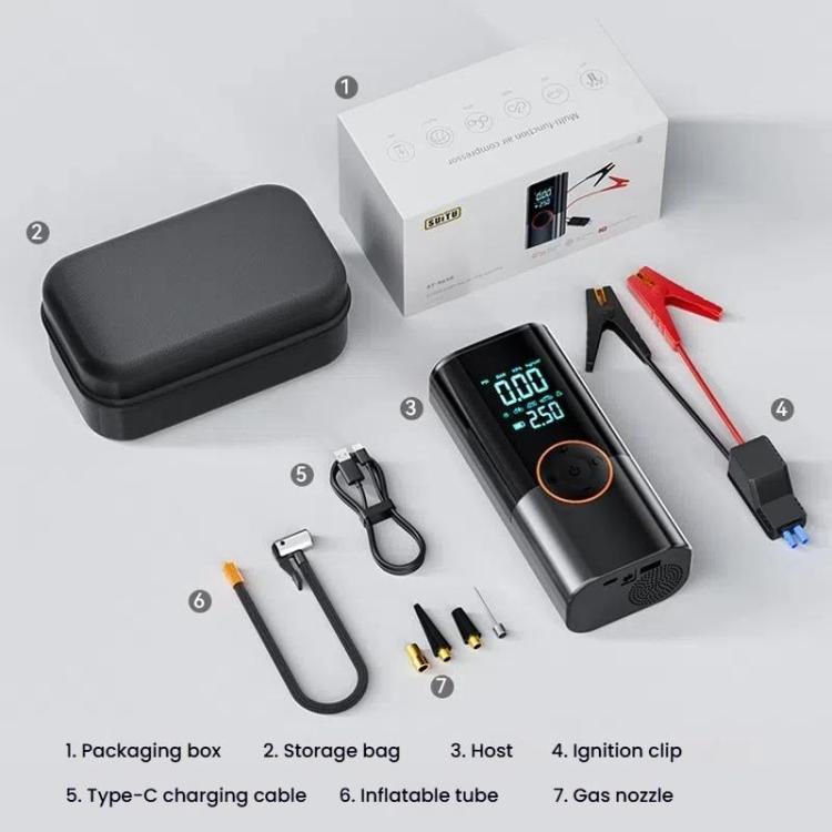 Car Emergency Starting Power Supply Inflatable Pump Integrated Machine, SUITU ST-9650B 4 x 1500mAh, SUITU ST-9650D 4 x 2000mAh