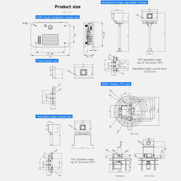 Yahboom K230 Vision Module Standard Edition CanMV Face Recognition Camera Sensor