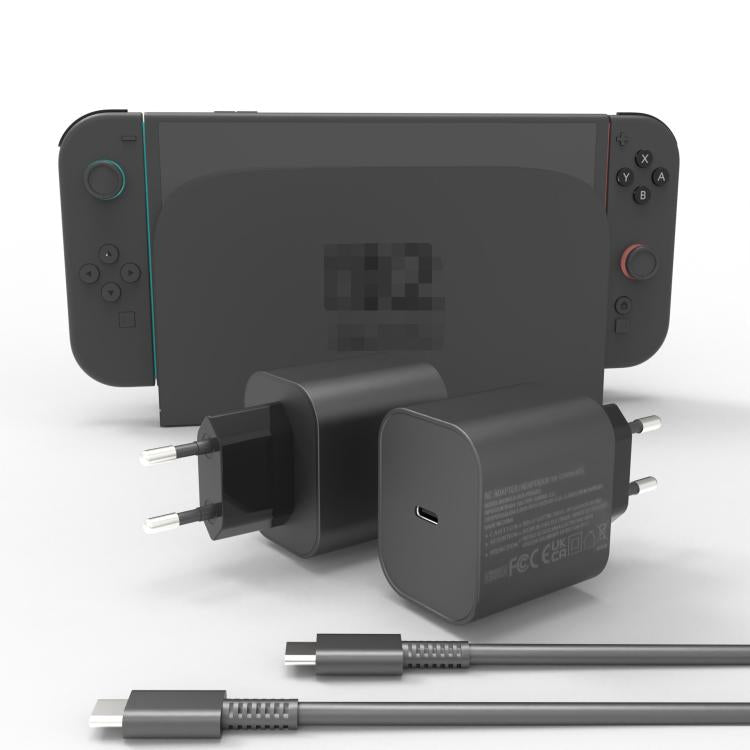 For Nintendo Switch 2 Fast Charger 60W Power Adapter Wall Plug With USB-C Cable, EU Plug, US Plug, UK Plug