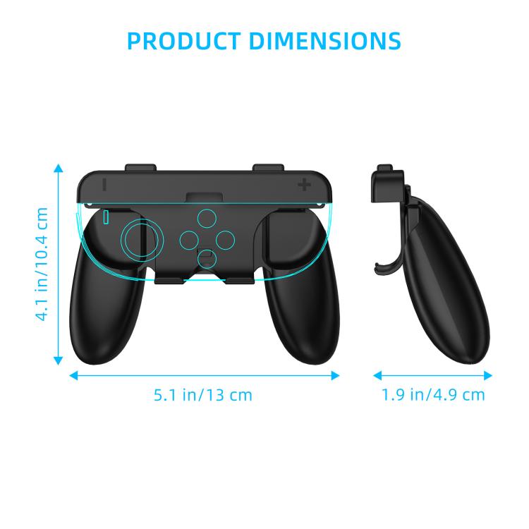For Nintendo Switch 2 Joy-Con Controllers 2-in-1 Detachable Grip for Dual/Single-Hand Use